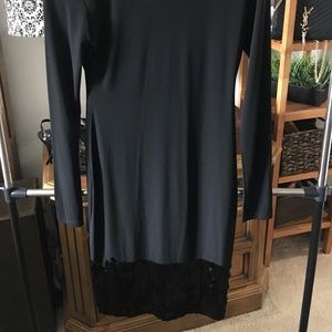 Black dress with sequin bottom.